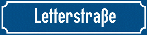 Straßenschild Letterstraße