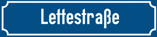 Straßenschild Lettestraße zum kostenlosen Download