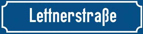 Straßenschild Lettnerstraße