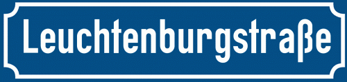 Straßenschild Leuchtenburgstraße zum kostenlosen Download