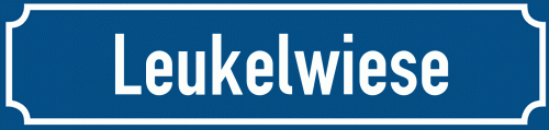 Straßenschild Leukelwiese