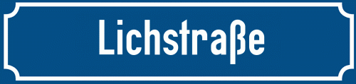 Straßenschild Lichstraße