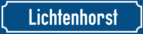 Straßenschild Lichtenhorst zum kostenlosen Download