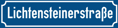 Straßenschild Lichtensteinerstraße