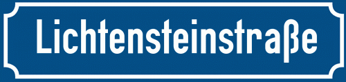 Straßenschild Lichtensteinstraße zum kostenlosen Download