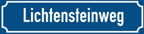 Straßenschild Lichtensteinweg