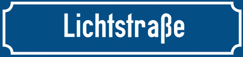 Straßenschild Lichtstraße