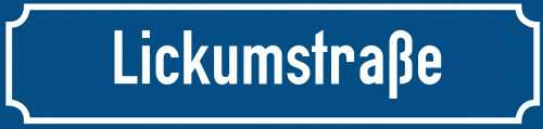 Straßenschild Lickumstraße
