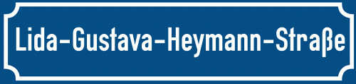 Straßenschild Lida-Gustava-Heymann-Straße