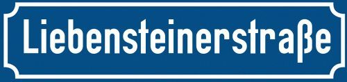 Straßenschild Liebensteinerstraße zum kostenlosen Download