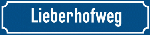 Straßenschild Lieberhofweg