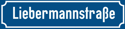 Straßenschild Liebermannstraße zum kostenlosen Download