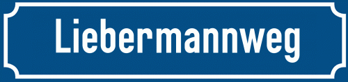 Straßenschild Liebermannweg