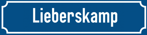 Straßenschild Lieberskamp