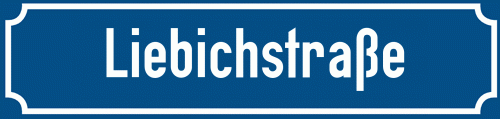 Straßenschild Liebichstraße zum kostenlosen Download