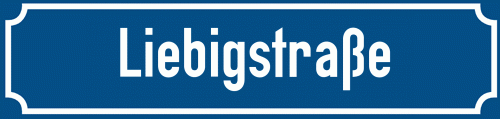 Straßenschild Liebigstraße zum kostenlosen Download