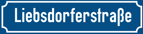 Straßenschild Liebsdorferstraße zum kostenlosen Download
