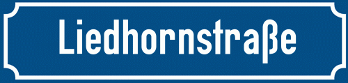 Straßenschild Liedhornstraße zum kostenlosen Download
