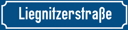 Straßenschild Liegnitzerstraße zum kostenlosen Download