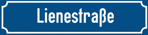 Straßenschild Lienestraße zum kostenlosen Download