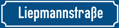 Straßenschild Liepmannstraße