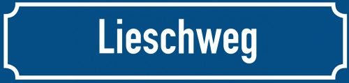 Straßenschild Lieschweg