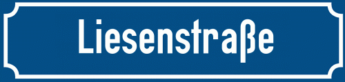 Straßenschild Liesenstraße zum kostenlosen Download