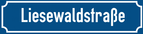 Straßenschild Liesewaldstraße