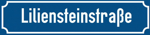 Straßenschild Liliensteinstraße