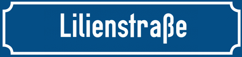 Straßenschild Lilienstraße zum kostenlosen Download