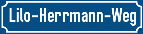 Straßenschild Lilo-Herrmann-Weg