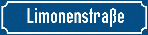 Straßenschild Limonenstraße zum kostenlosen Download