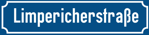 Straßenschild Limpericherstraße zum kostenlosen Download