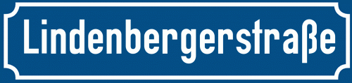 Straßenschild Lindenbergerstraße zum kostenlosen Download