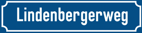 Straßenschild Lindenbergerweg