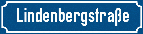 Straßenschild Lindenbergstraße zum kostenlosen Download