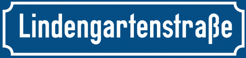 Straßenschild Lindengartenstraße zum kostenlosen Download