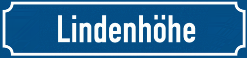 Straßenschild Lindenhöhe