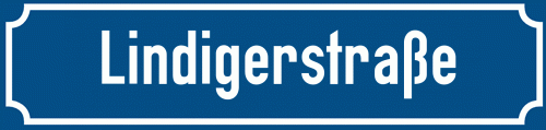 Straßenschild Lindigerstraße