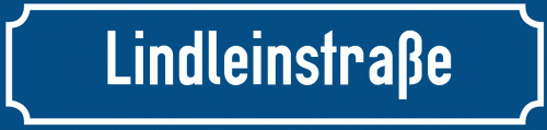 Straßenschild Lindleinstraße zum kostenlosen Download