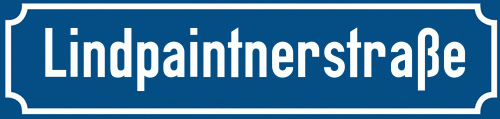 Straßenschild Lindpaintnerstraße zum kostenlosen Download
