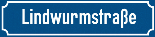 Straßenschild Lindwurmstraße zum kostenlosen Download