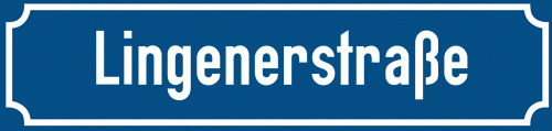 Straßenschild Lingenerstraße zum kostenlosen Download