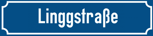 Straßenschild Linggstraße zum kostenlosen Download