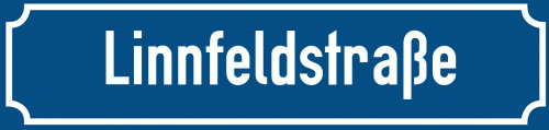 Straßenschild Linnfeldstraße zum kostenlosen Download