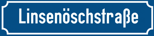 Straßenschild Linsenöschstraße zum kostenlosen Download