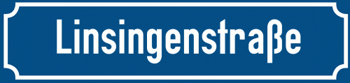 Straßenschild Linsingenstraße zum kostenlosen Download