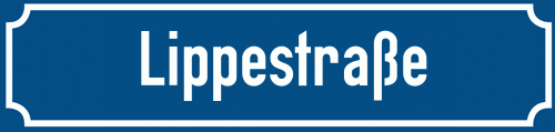 Straßenschild Lippestraße zum kostenlosen Download