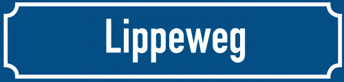 Straßenschild Lippeweg