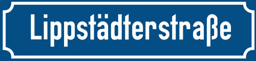 Straßenschild Lippstädterstraße zum kostenlosen Download